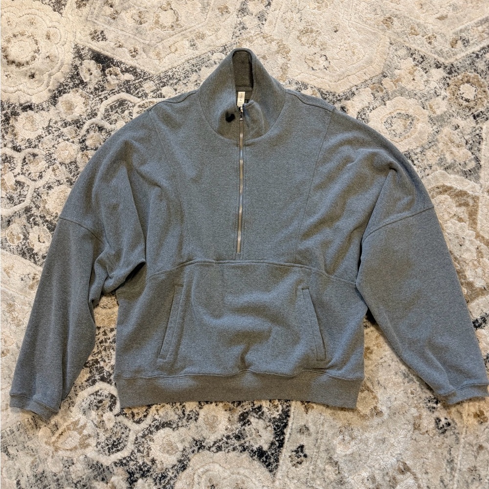 Ptula Grey 1/2 zipper pullover sweatshirt